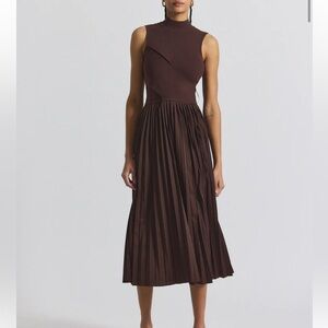 Derek Lam 10 Crosby Maizie Mock Neck Pleated Sweater Dress Size Medium NWT